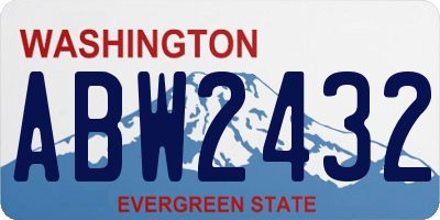 WA license plate ABW2432