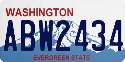 WA license plate ABW2434