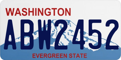 WA license plate ABW2452