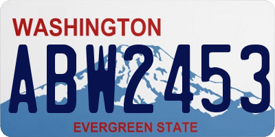 WA license plate ABW2453