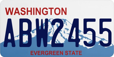 WA license plate ABW2455