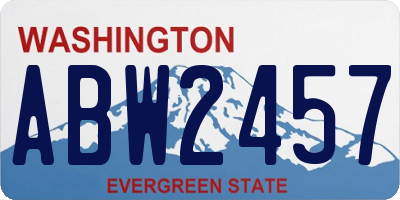 WA license plate ABW2457