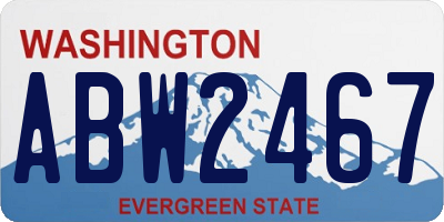 WA license plate ABW2467