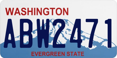 WA license plate ABW2471