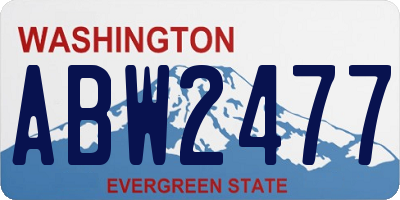 WA license plate ABW2477