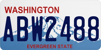 WA license plate ABW2488