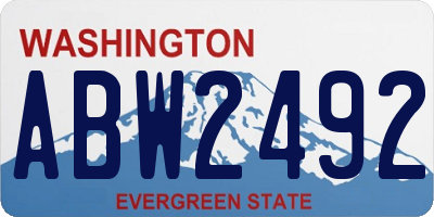 WA license plate ABW2492