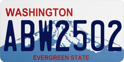 WA license plate ABW2502