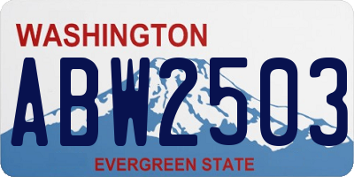 WA license plate ABW2503