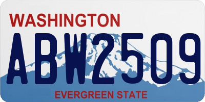 WA license plate ABW2509