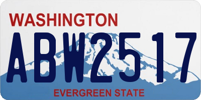 WA license plate ABW2517