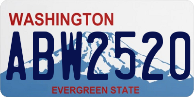 WA license plate ABW2520