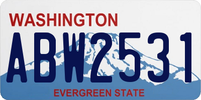 WA license plate ABW2531
