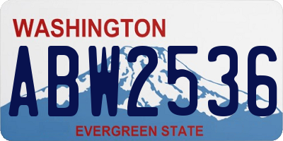 WA license plate ABW2536