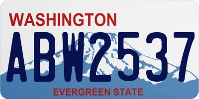WA license plate ABW2537