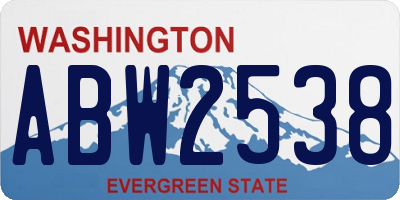 WA license plate ABW2538
