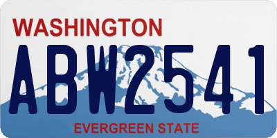 WA license plate ABW2541