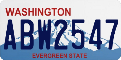 WA license plate ABW2547
