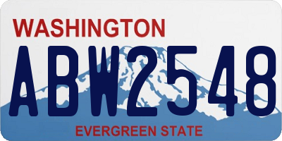 WA license plate ABW2548