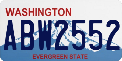 WA license plate ABW2552