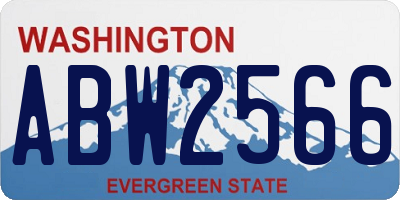 WA license plate ABW2566