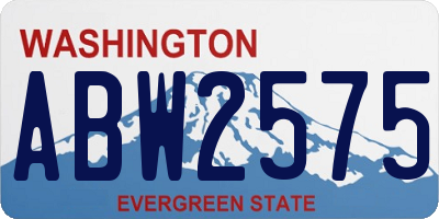 WA license plate ABW2575