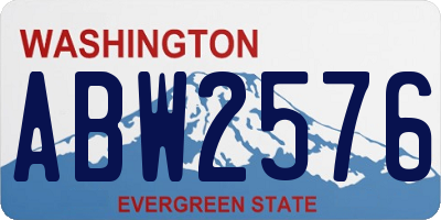 WA license plate ABW2576