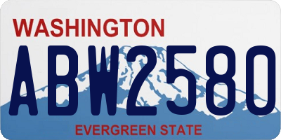 WA license plate ABW2580