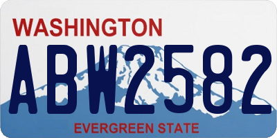 WA license plate ABW2582
