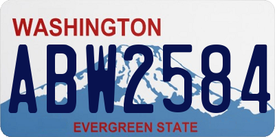 WA license plate ABW2584