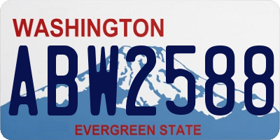 WA license plate ABW2588