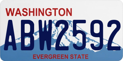 WA license plate ABW2592