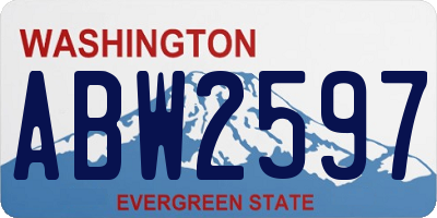 WA license plate ABW2597