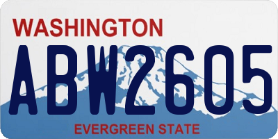WA license plate ABW2605