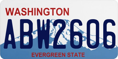 WA license plate ABW2606
