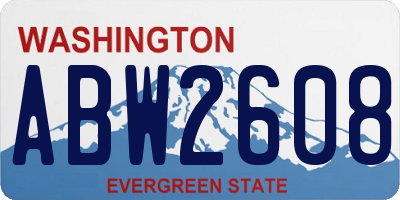 WA license plate ABW2608