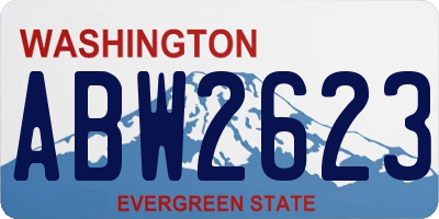 WA license plate ABW2623