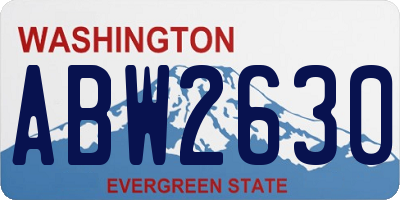 WA license plate ABW2630