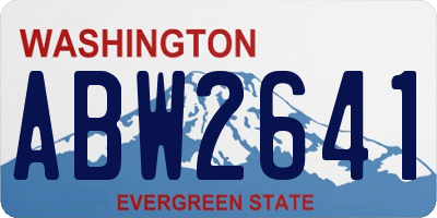 WA license plate ABW2641