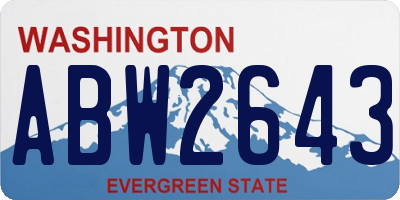 WA license plate ABW2643