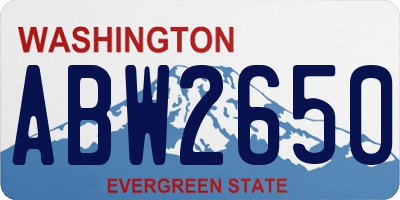 WA license plate ABW2650