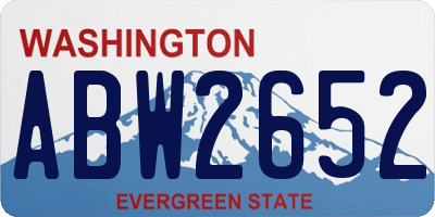 WA license plate ABW2652