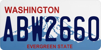 WA license plate ABW2660