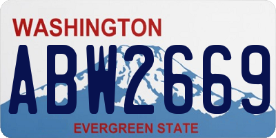 WA license plate ABW2669