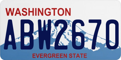 WA license plate ABW2670