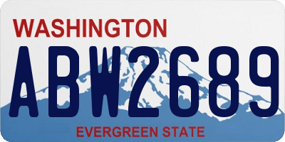 WA license plate ABW2689