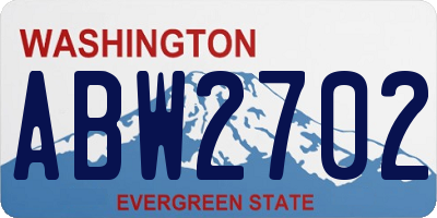 WA license plate ABW2702