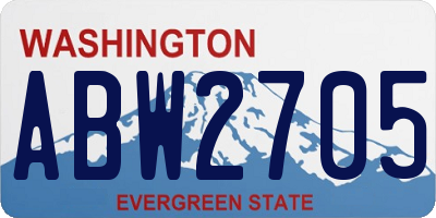 WA license plate ABW2705
