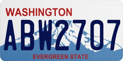 WA license plate ABW2707