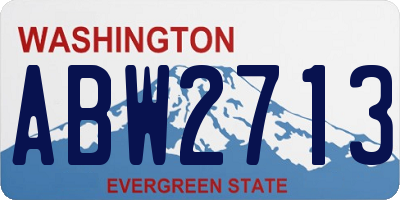WA license plate ABW2713